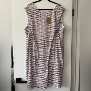 NWT Boden Dress Plus Size 20 22L Sleeveless Jersey Shift Tulip Print 100% Cotton